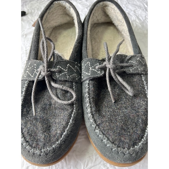 Pendleton Shoes - W's Pendleton Women's Mocasin Slipper US 8 grey lined laces